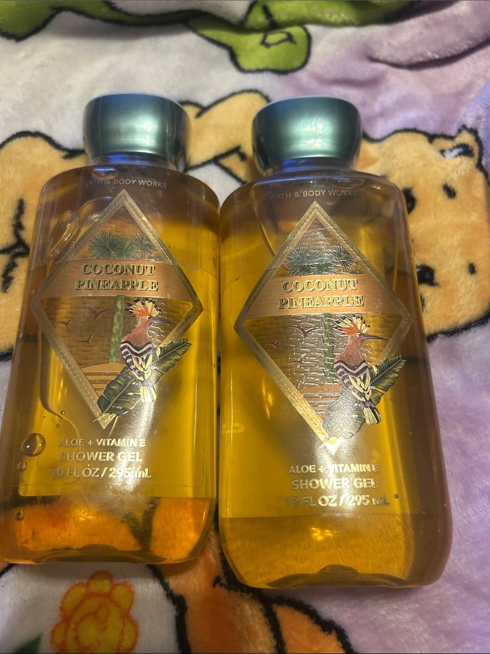 Bath & Body Works Coconut Pineapple Shower Gel - Golden Yellow two bottles